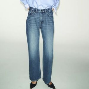 Zara Denim Blue Straight Leg Jeans